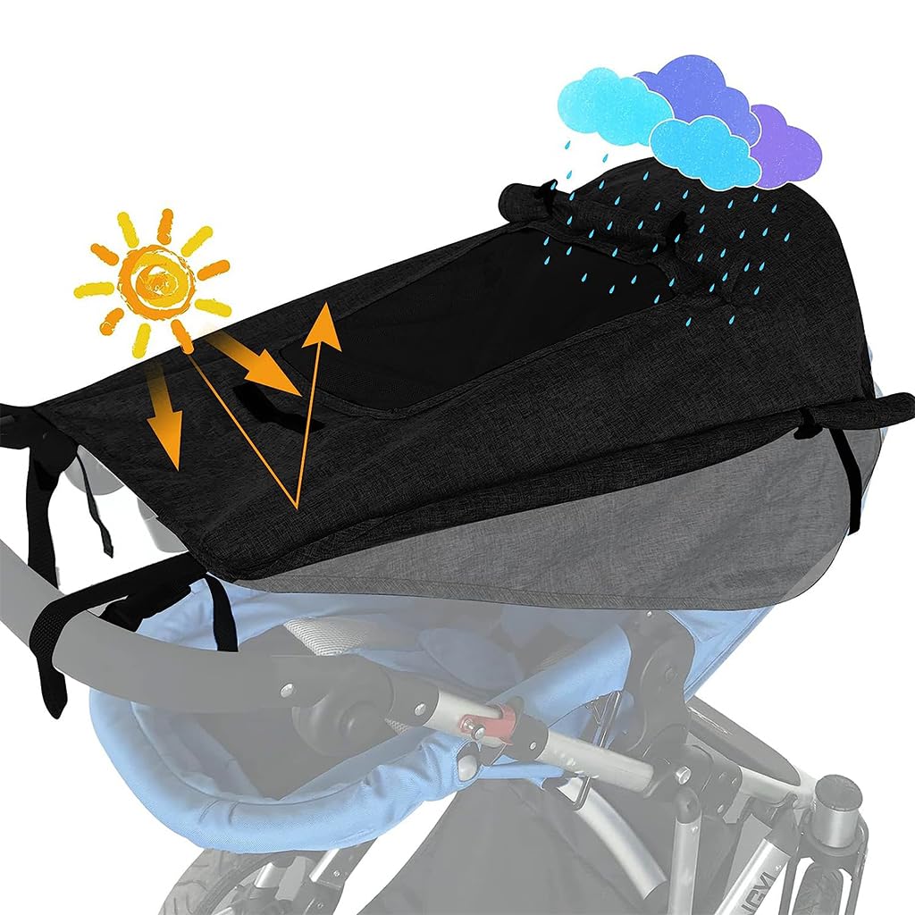 SNOWIE SOFT Sun Shade for Stroller with Mesh Window, Universal Size UV Protection Sunshade for Baby Stroller, Rainproof Stroller Canopy Breathable Stroller Cover SNOWIE SOFT Sun Shade for Stroller with Mesh Window, Universal Size UV Protection Sunshade for Baby Stroller, Rainproof Stroller Canopy Breathable Stroller Cover